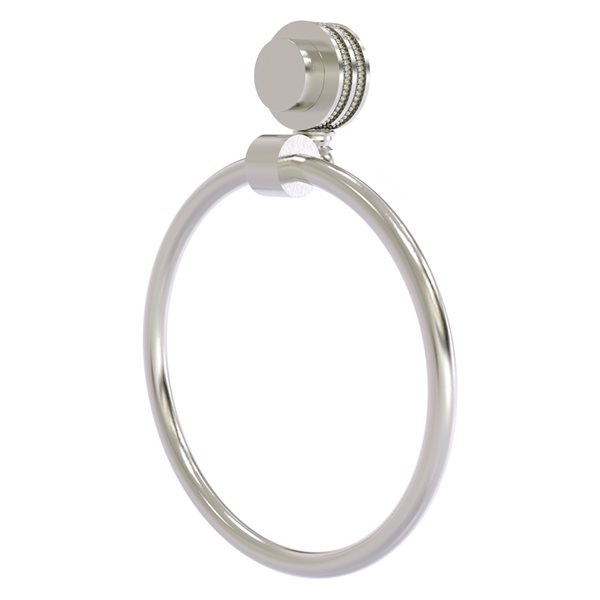 Allied Brass Venus Satin Nickel Wall Mount Towel Ring with Dotted Accents