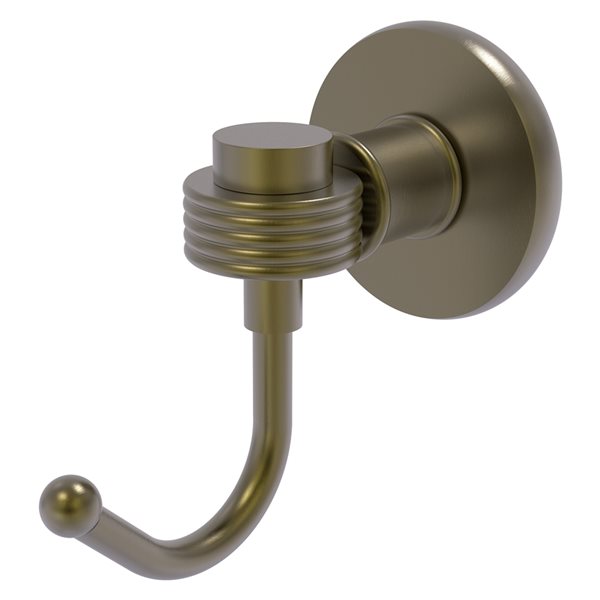 Allied Brass Continental Antique Brass Towel Hook with Grooved Accents