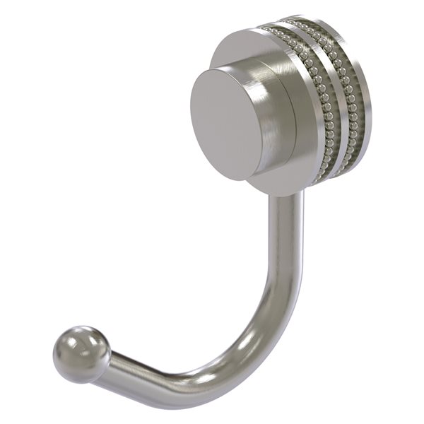 Allied Brass Venus Satin Nickel Towel Hook with Dotted Accents 420DSN