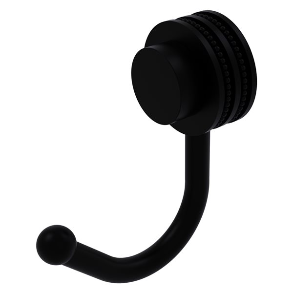 Allied Brass Venus Matte Black Towel Hook with Dotted Accents