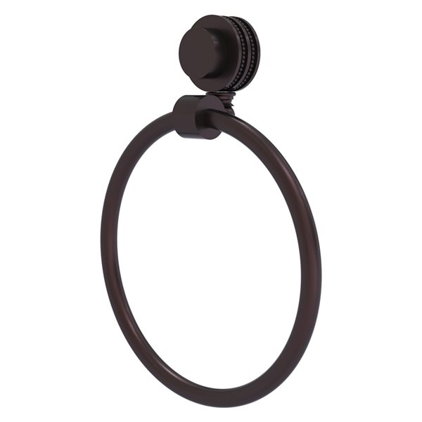 Allied Brass Venus Antique Bronze Wall Mount Towel Ring with Dotted Accents