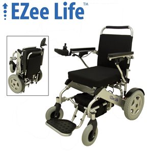 Ezee Fold 1G Black Electric Wheelchair with 12-in Wheels