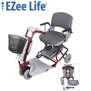 Ezee Life Ezee Classic Red Foldable Mobility Scooter with Basket