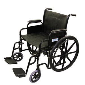 Ezee Life Black Foldable Wheelchair with 20-in Seat
