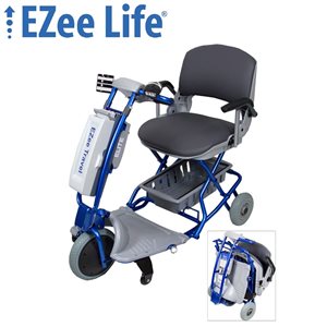 Ezee Life Ezee Elite Blue Foldable Mobility Scooter with Padded Seat