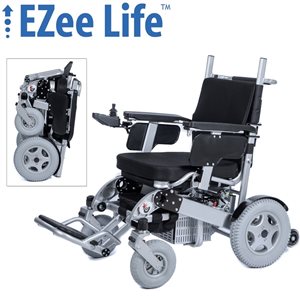 Ezee Fold 4G Bariatric Electric Folding Wheelchair with 20-in Seat