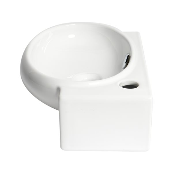 ALFI brand White 17-in Wall-Mounted Porcelain Oval Sink with Faucet Hole