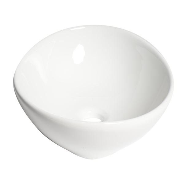 ALFI brand White 16-in Egg-Shaped Above-Mount Porcelain Sink