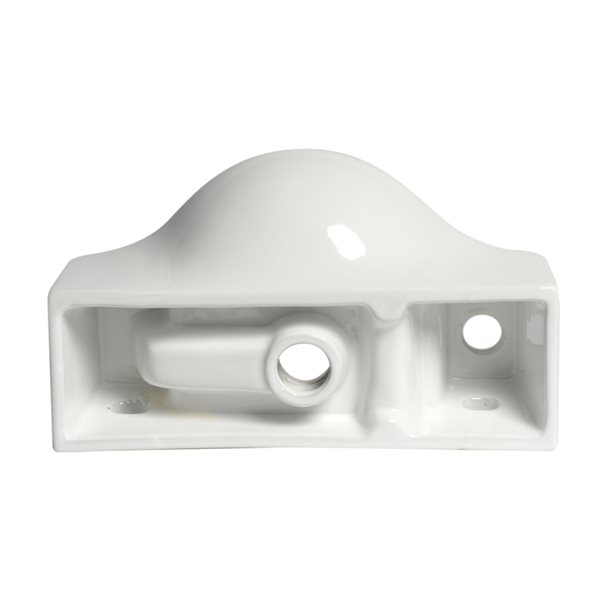 ALFI brand White 18-in Wall-Mounted Porcelain Rectangular Sink with Faucet Hole