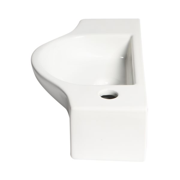 ALFI brand White 18-in Wall-Mounted Porcelain Rectangular Sink with Faucet Hole