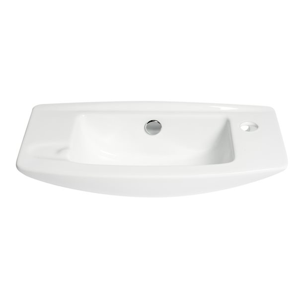 ALFI brand White 20-in Wall-Mounted Porcelain Oval Sink with Faucet Hole