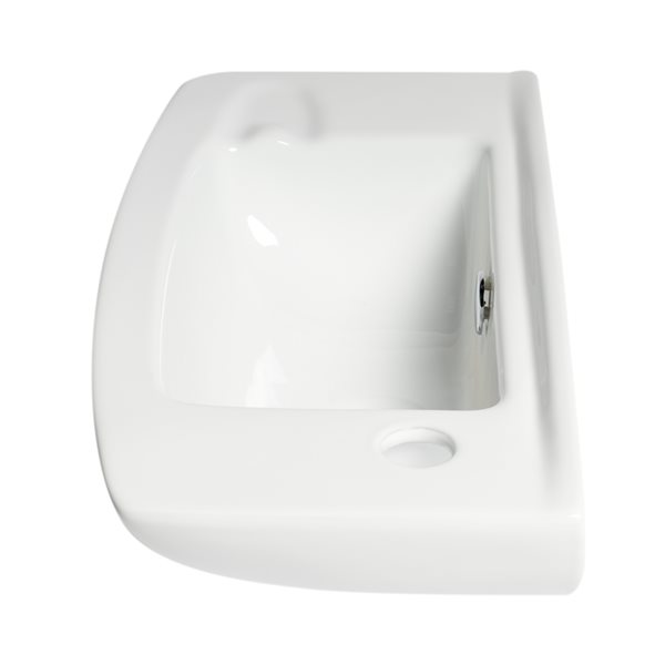 ALFI brand White 20-in Wall-Mounted Porcelain Oval Sink with Faucet Hole