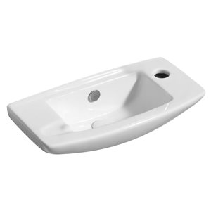 ALFI brand White 20-in Wall-Mounted Porcelain Oval Sink with Faucet Hole