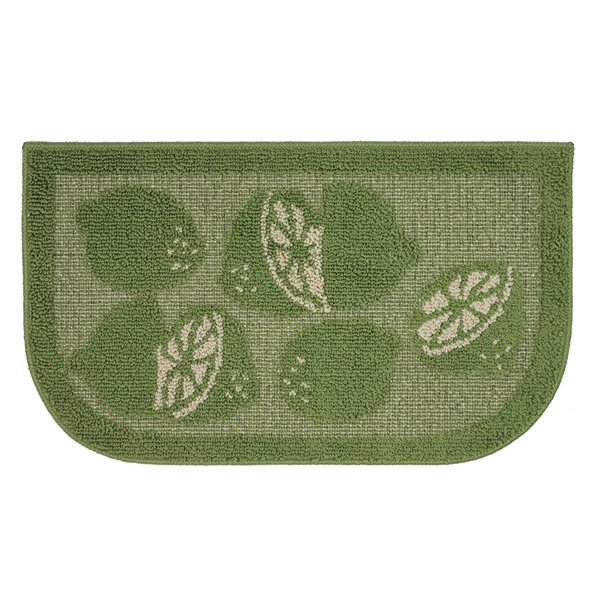 Nova Home Collection 18-in x 30-in Green Semicircle Indoor Utility Mat