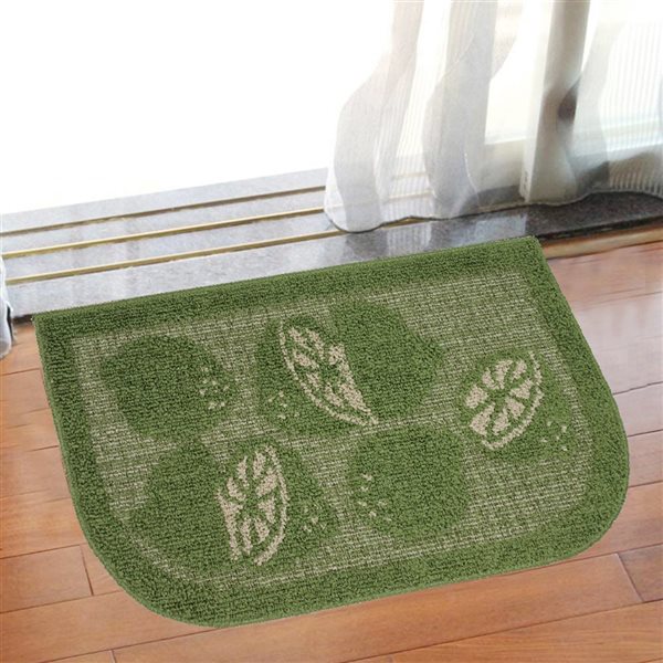 Nova Home Collection 18-in x 30-in Green Semicircle Indoor Utility Mat