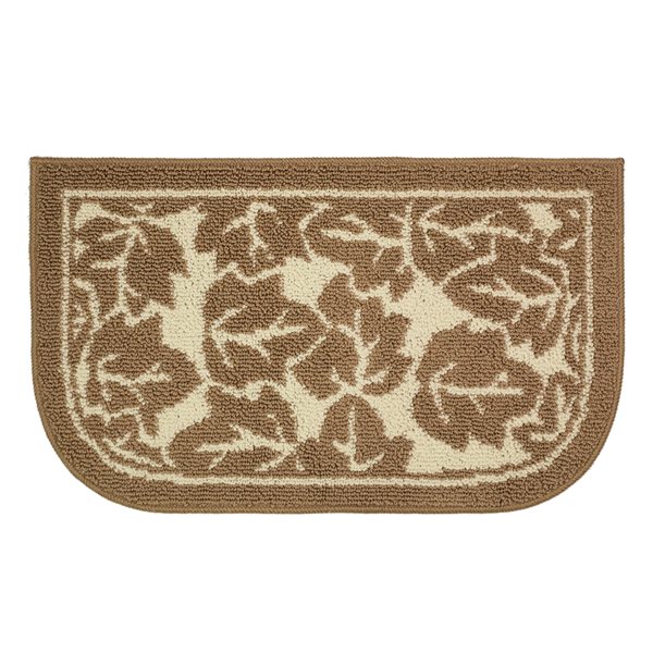 Tapis tout usage pour l'intérieur par Nova Home Collection en demi-lune de 18 po x 30 po, taupe