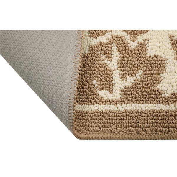 Tapis tout usage pour l'intérieur par Nova Home Collection en demi-lune de 18 po x 30 po, taupe