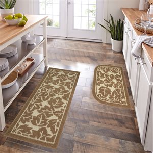 Nova Home Collection Taupe Indoor Utility Mat Set - 2-Piece