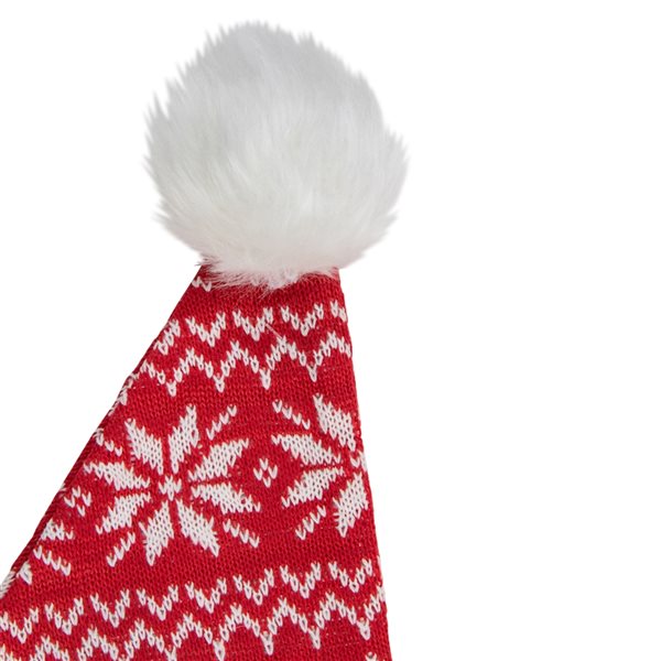 Northlight 17-in Red and White Nordic Snowflake and Striped Santa Hat