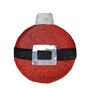 Northlight 17.25-in Pre-Lit Red and Black Christmas Ball Ornament Wall Decor