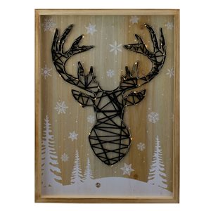 Northlight 15.75-in Lighted Wooden Reindeer String Art Christmas Wall Hanging