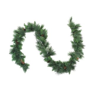 Northlight 9-ft x 14-in White Valley Pine with Pine Cones Artificial Christmas Garland - Unlit