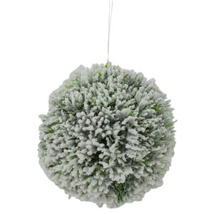 Northlight 6-in White and Green Frosted Pine Christmas Ornament