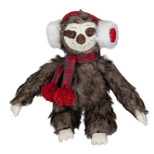 Northlight 12-in Plush Brown Sitting Sloth Christmas Tabletop Decoration