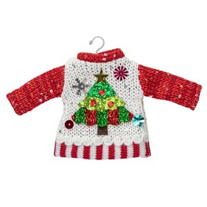 Northlight 4.5-in Christmas Tree Sweater on a Hanger Ornament