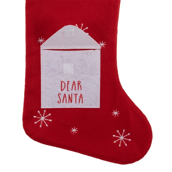 Northlight 19-in Red and White Dear Santa Envelope Christmas Stocking
