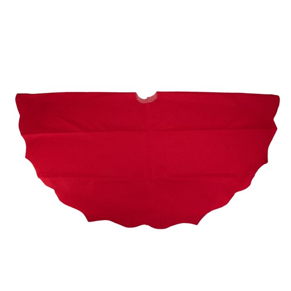 Northlight 48-in Red Scalloped Edge Christmas Tree Skirt