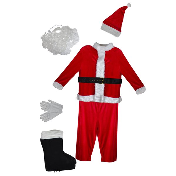 Northlight Medium Red Polyester Santa Claus Costume Set