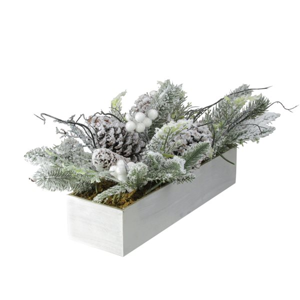 Northlight 19.5-in Frosted Pine and Berries Christmas Tabletop Decor