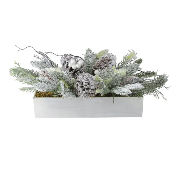 Northlight 19.5-in Frosted Pine and Berries Christmas Tabletop Decor