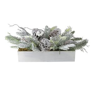 Northlight 19.5-in Frosted Pine and Berries Christmas Tabletop Decor