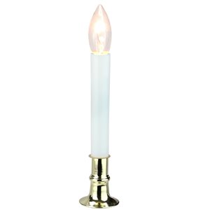 Northlight White and Gold Light Christmas Candle Lamp with Timer