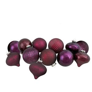 Northlight Jewel Tone Finial and Glass Ball Christmas Ornaments - Set of 12