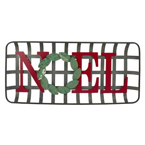 Northlight 30-in Red and Green NOEL Rustic Tobacco Basket Christmas Wall Decor