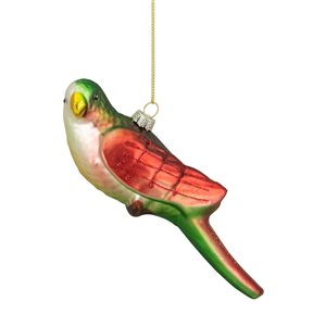 Northlight 6.5-in Yellow and Red Parrot Glass Christmas Ornament
