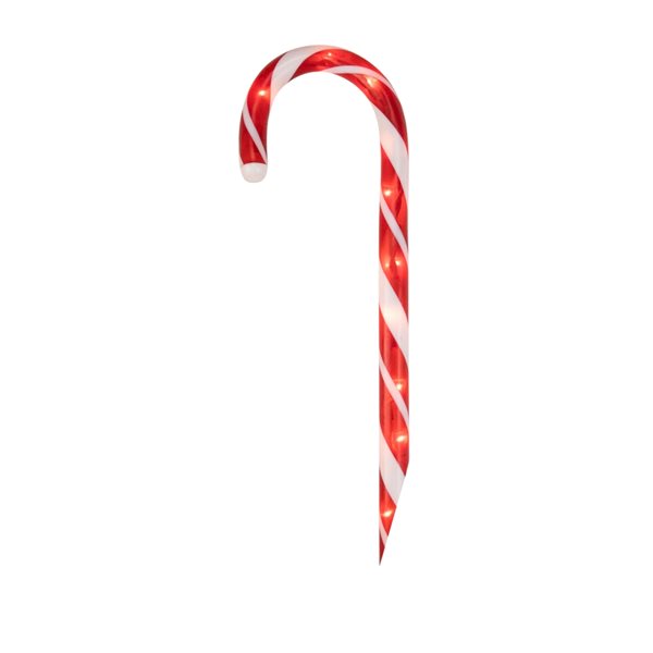 Northlight 12-in Red Lighted Outdoor Candy Cane Christmas Lawn Stakes ...