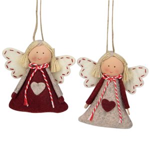 Northlight 3.5-in Grey and Red Angel Christmas Ornaments - Set of 2