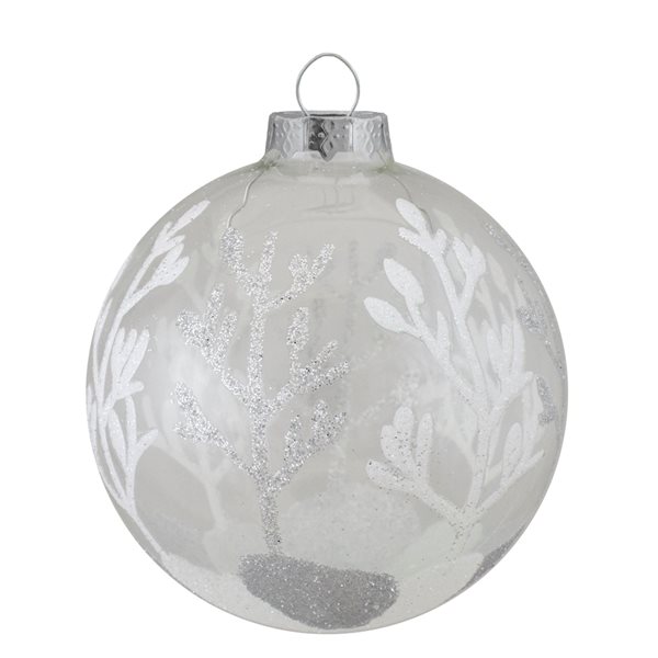 Northlight 3.25-in Silver and Clear Glass Christmas Ball Ornaments - Pack of 4
