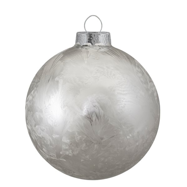 Northlight 3.25-in Silver and Clear Glass Christmas Ball Ornaments - Pack of 4
