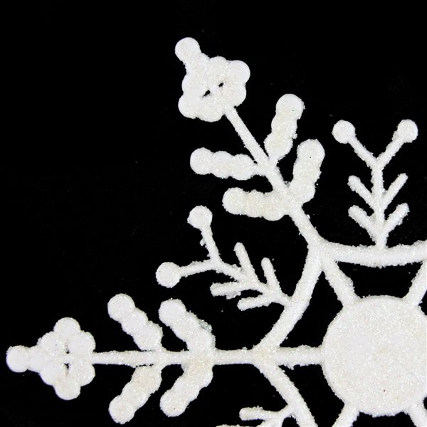 Northlight 6.25-in White Glitter Snowflake Hanging Christmas Ornaments