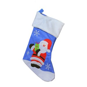 Northlight 15-in Blue and Red Santa Claus with Gift Christmas Stocking