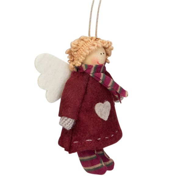 Northlight 4.25-in Red and White Angel with Wings Hanging Christmas Ornament