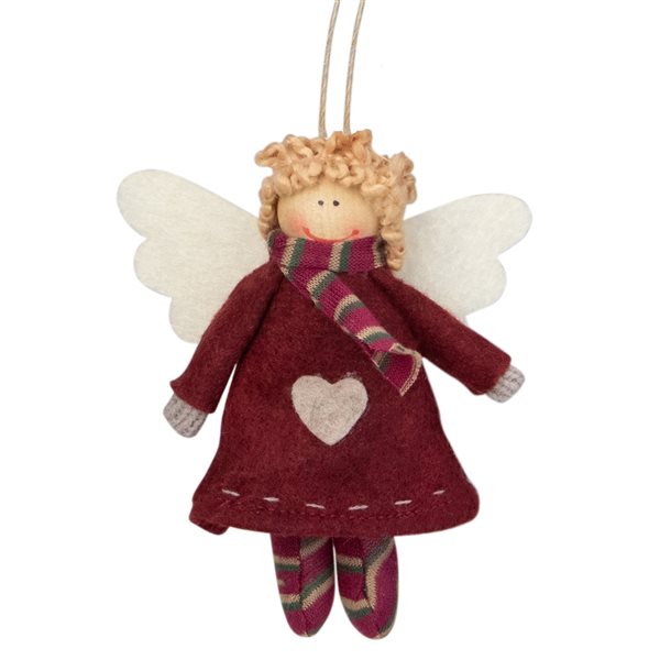 Northlight 4.25-in Red and White Angel with Wings Hanging Christmas Ornament