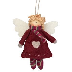 Northlight 4.25-in Red and White Angel with Wings Hanging Christmas Ornament