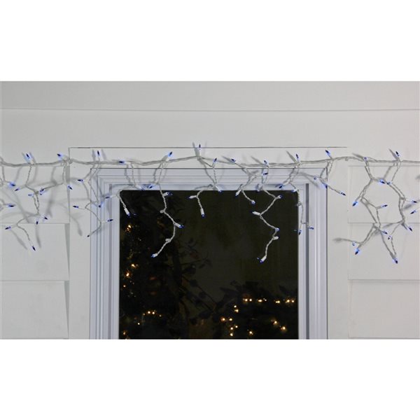 Northlight 50 Blue Mini Window Curtain Icicle Christmas Lights