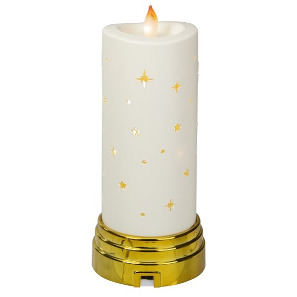 Northlight Gold and White Nativity Scene Flameless Candle